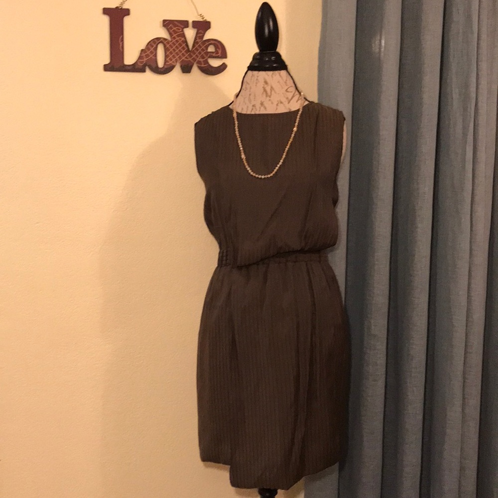Eloquent Olive Zipper Back Dress -  Size Medium